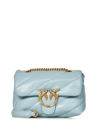 Pinko Borsa A Spalla Mini Love Bag Puff Maxi Quilt  In Azzurro