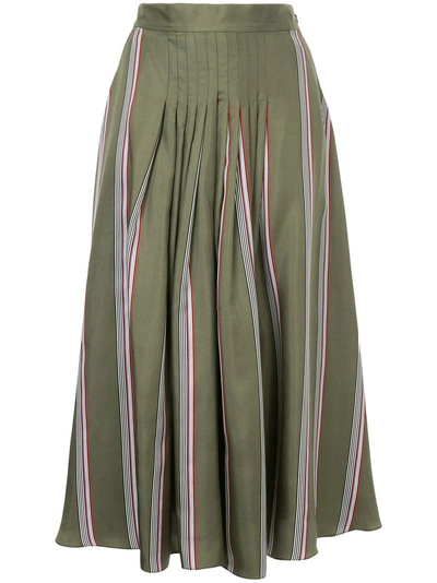 Roksanda Stripe Pleated Detailing Skirt - Green