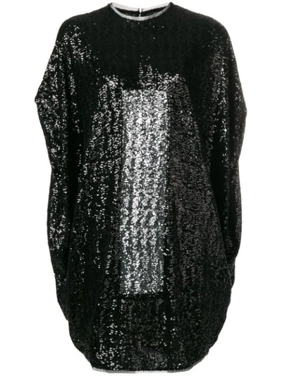 Gianluca Capannolo Short Sequined Dress In Black