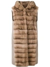 Liska Sable Fur Gillet In Brown