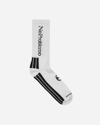 No Problemo Logo Socks In White