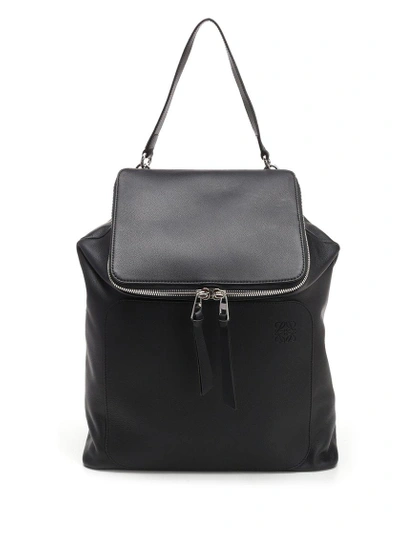 Loewe Goya Leather Backpack In Black