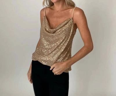 Six/fifty New Years Eve Sequin Tank In Gold