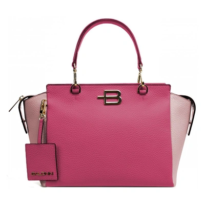 Baldinini Trend Fuchsia Leather Di Calfskin Handbag In Pink