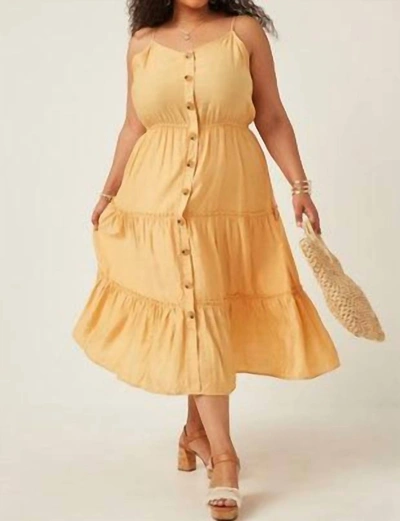Hayden La Plus Size Dress In Mustard In Yellow