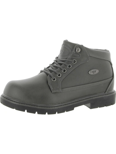 Lugz Mantle Mid Mens Faux Leather Lace-up Ankle Boots In Grey