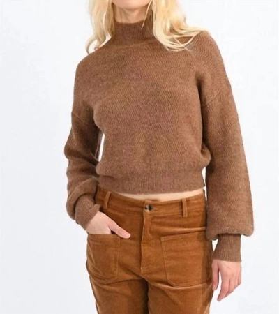 Molly Bracken Kay Knit Sweater In Camel In Brown
