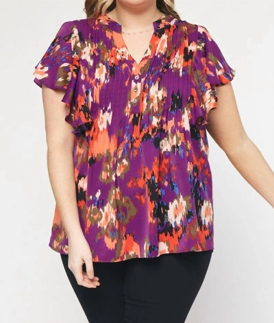 Entro Best Of Fall Top In Plum In Pink