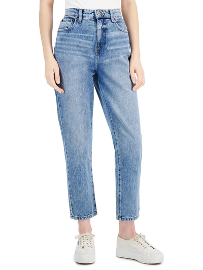 Inc Womens High Rise Light Wash Mom Jeans In Blue