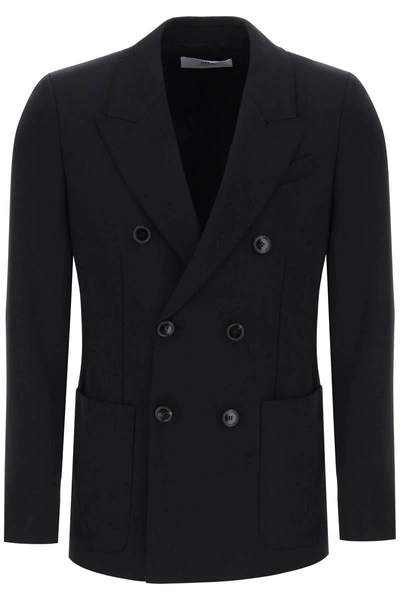 Ami Alexandre Mattiussi Ami Paris Double-breasted Wool Jacket For Men In Black