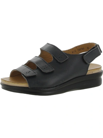 Barefoot Freedom Bonita Womens Leather Peep-toe Slingback Sandals In Blue