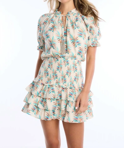 Allison New York Olive Mini Dress In Tropical Leaf In Multi