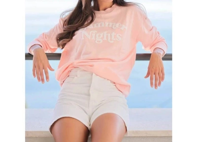 Shiraleah Summer Nights Patch Sweatshirt In Light Pink