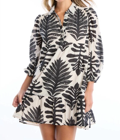 Allison New York Zia Dress In Black Palm In Multi