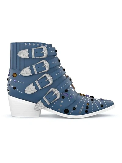 Toga Customisable Aj006 Elvis Boots In Blue