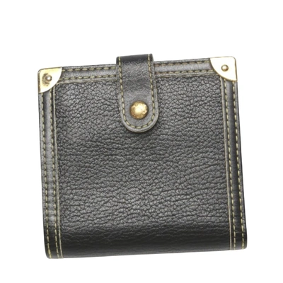 Pre-owned Louis Vuitton Suhali Leather Wallet () In Black