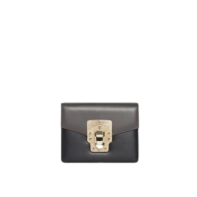 Dolce & Gabbana Leather Shoulder Bag In Grey