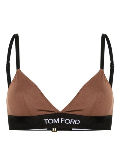 Tom Ford Modal Signature Bra Clothing In Brown