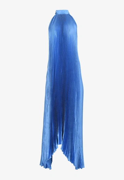L'idée Amour Plisse Maxi Dress In Blue