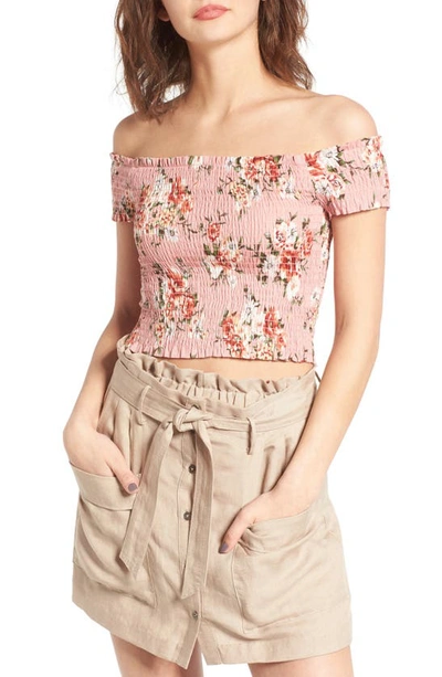 Astr Crop Tank In Pink Multi Floral