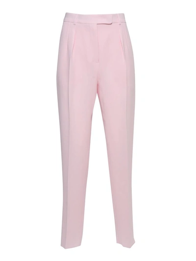 Max Mara High Waist Straight Leg Pants In Pink