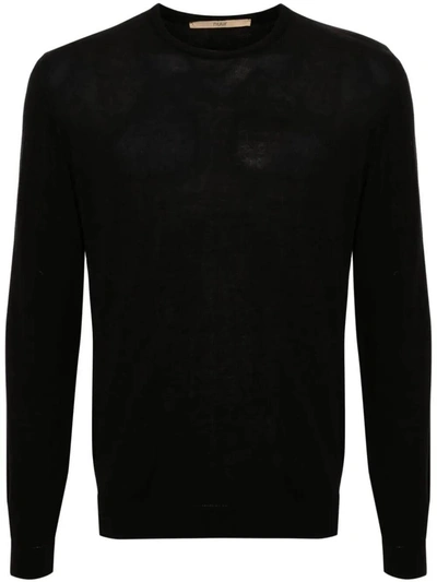 Roberto Collina Long Sleeves Crew Neck Sweater Clothing In Black