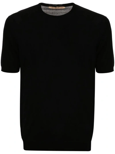 Roberto Collina Short Sleeves Crew Neck T-shirt Clothing In Black