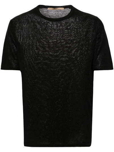 Roberto Collina Short Sleeves Crew Neck T-shirt Clothing In Black