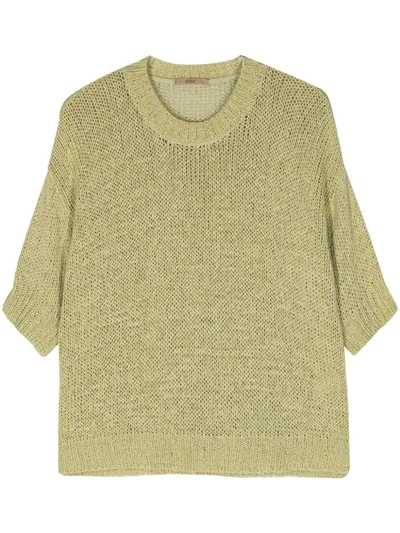 Roberto Collina Short Sleeves Round Neck Pullover Clothing In Green