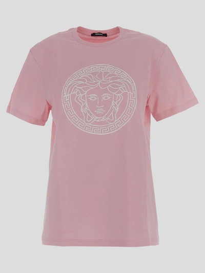 Versace T-shirts And Polos In Pinkwhite