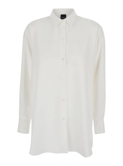 Plain Camicia Lunga Opaca In White
