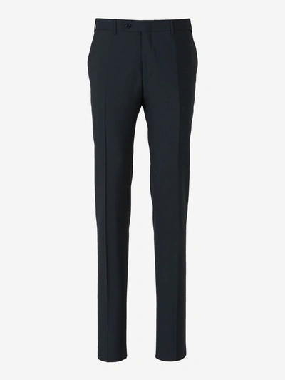 Canali Formal Wool Trousers In Gris Carbó