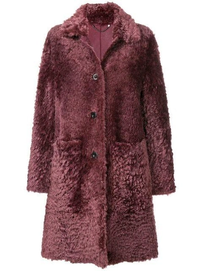 Desa 1972 Shearling Button Coat - Pink