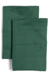 Ted Baker Plain Dye Collection Set Of 2 Standard Pillowcases In Forest Green