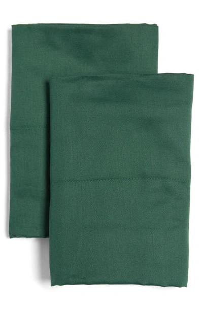 Ted Baker Plain Dye Collection Set Of 2 Standard Pillowcases In Forest Green