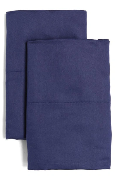 Ted Baker Plain Dye Collection Set Of 2 Standard Pillowcases In Navy