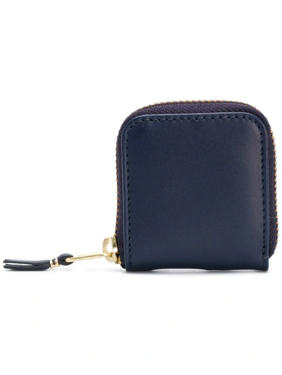 Comme Des Garçons Zip Around Wallet In Blue