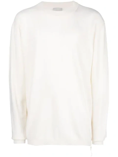 Laneus Long Sleeved Sweater In White