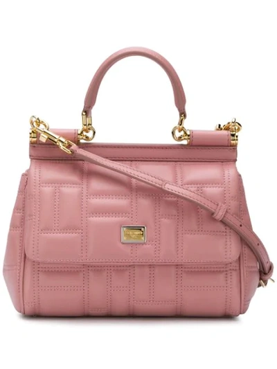 Dolce & Gabbana Mini Sicily Quilted Shoulder Bag - Pink