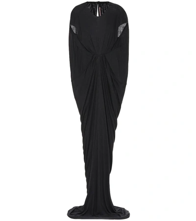 Rick Owens Lilies Knit Maxi Dress In Black