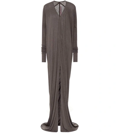 Rick Owens Lilies Wool-blend Maxi Dress In Brown
