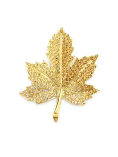 Kenneth Jay Lane Women's Pavé Crystal Maple Leaf Pin In Gold