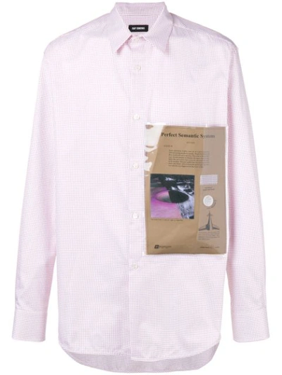Raf Simons Plastic Pocket Checked Shirt In White
