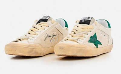 Golden Goose Flat Shoes In White/green/ice