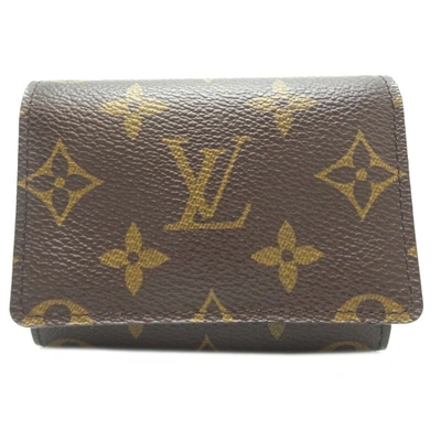 Pre-owned Louis Vuitton Enveloppe Carte De Visite Brown Canvas Wallet  ()