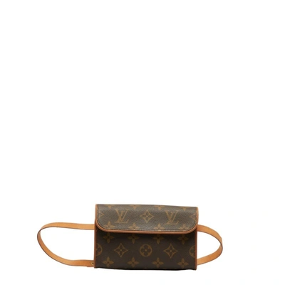 Pre-owned Louis Vuitton Pochette Florentine Beige Canvas Clutch Bag ()