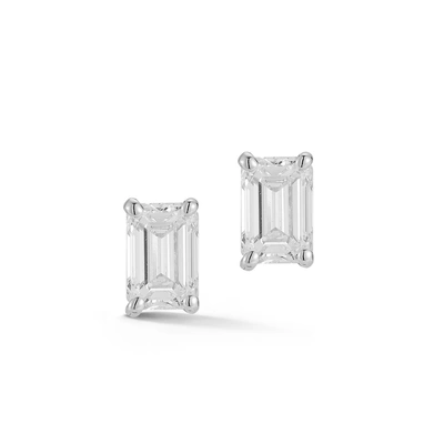 Dana Rebecca Designs Drd Emerald Cut Diamond Studs 1.00 Ct. Total Weight In White Gold