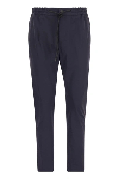 Pt Torino "omega" Trousers In Technical Fabric In Blue