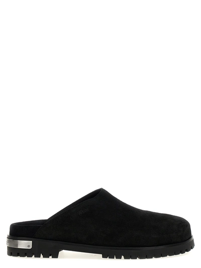 Off-white Metal Logo Flat Shoes Black