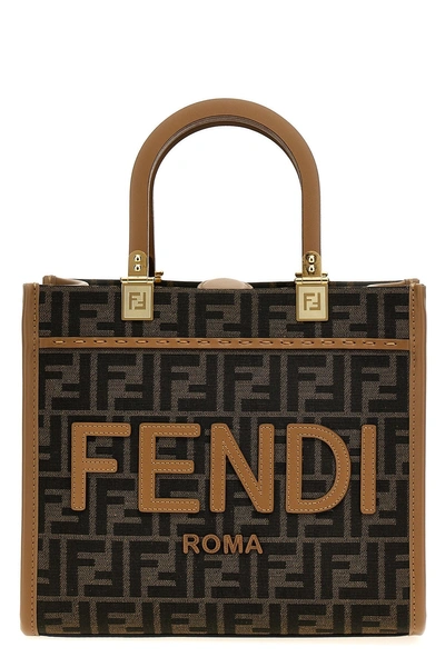 Fendi Women 'sunshine Small' Shopping Bag In Brown